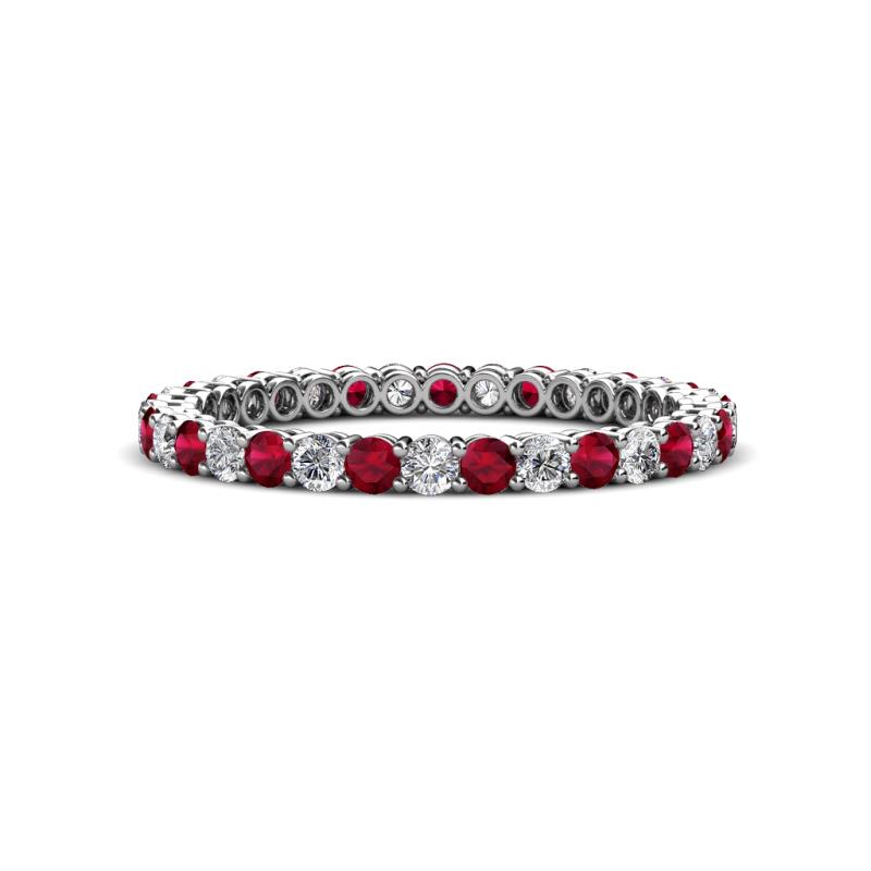 Tiffany 2.00 mm Ruby and Diamond Eternity Band 