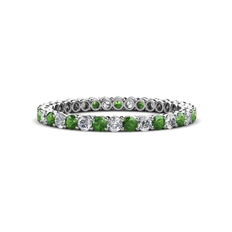 Tiffany 2.00 mm Green Garnet and Diamond Eternity Band 