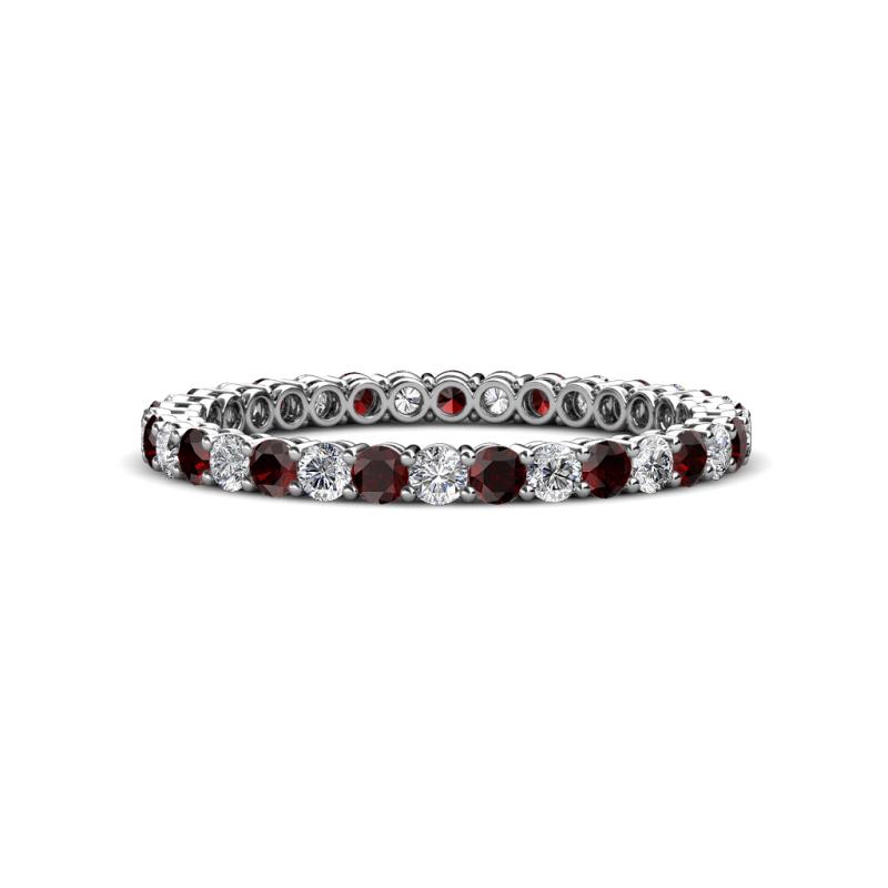 Tiffany 2.00 mm Red Garnet and Diamond Eternity Band 