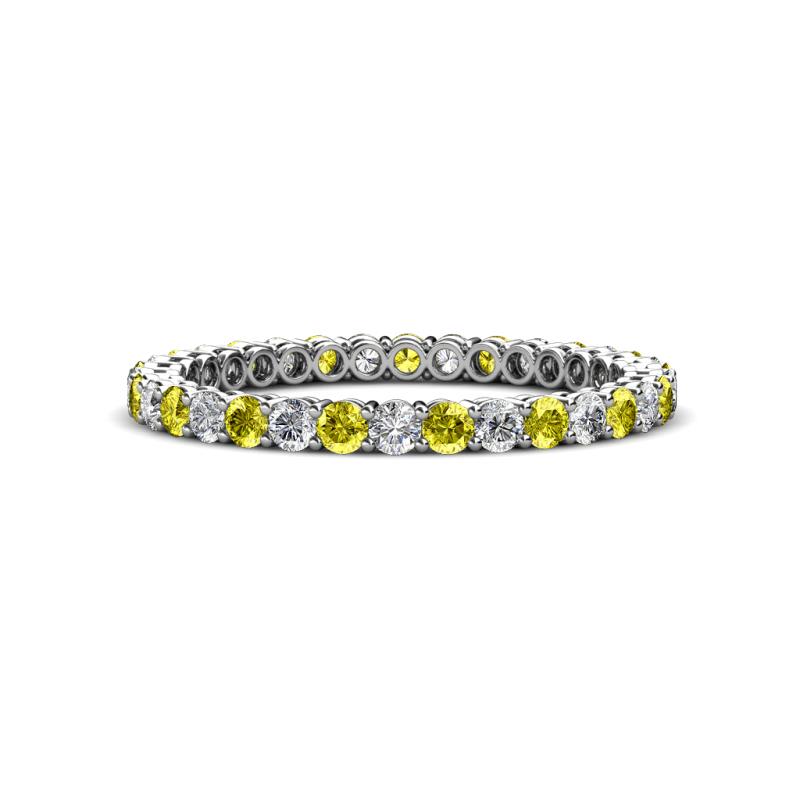 Tiffany 2.00 mm Yellow and White Diamond Eternity Band 