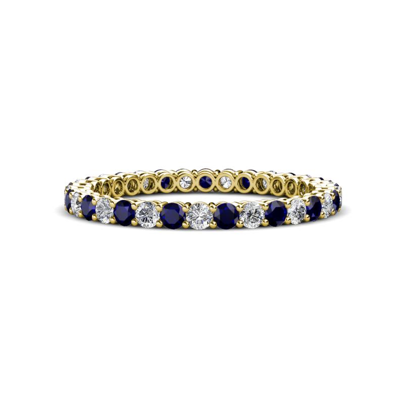 Tiffany 2.00 mm Round Blue Sapphire and Diamond Eternity Band 