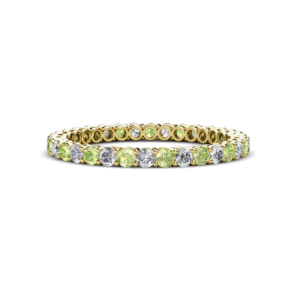Tiffany 2.00 mm Diamond and Peridot Eternity Band 