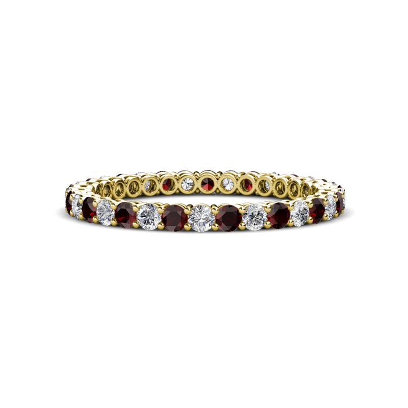 Tiffany 2.00 mm Diamond and Red Garnet Eternity Band 