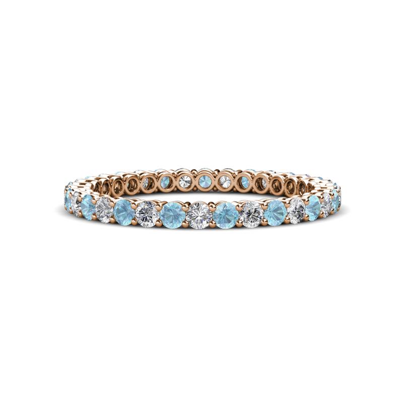 Tiffany 2.00 mm Aquamarine and Diamond Eternity Band 