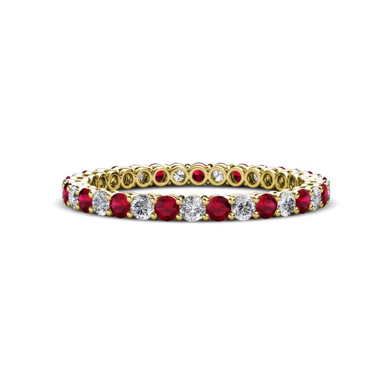 Tiffany 2.00 mm Diamond and Ruby Eternity Band 
