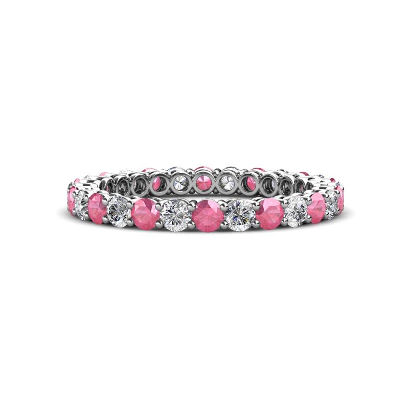 Tiffany 2.40 mm Pink Tourmaline and Diamond Eternity Band 