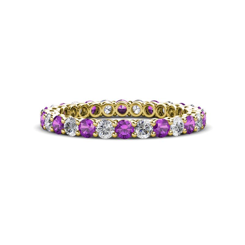 Tiffany 2.40 mm Amethyst and Diamond Eternity Band 