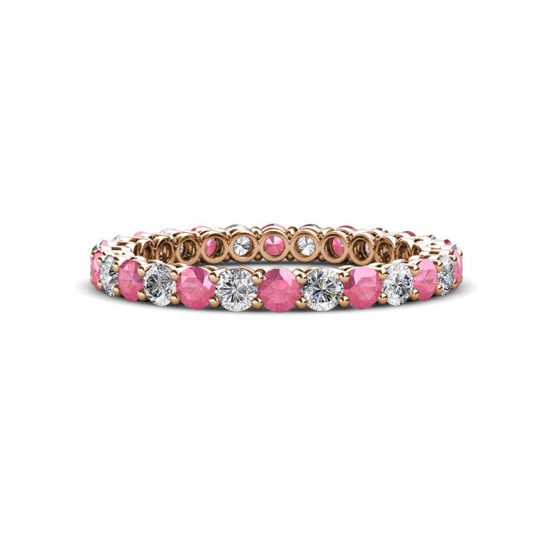 Tiffany 2.40 mm Pink Tourmaline and Diamond Eternity Band 