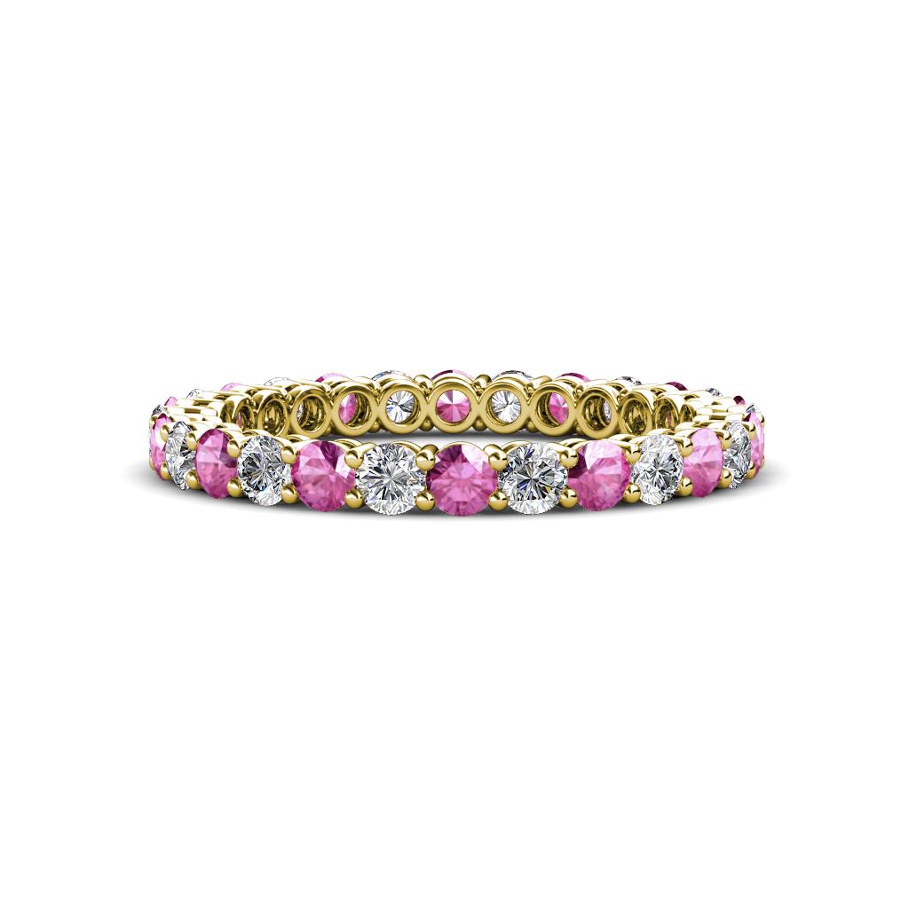 Tiffany 2.40 mm Diamond and Pink Sapphire Eternity Band 