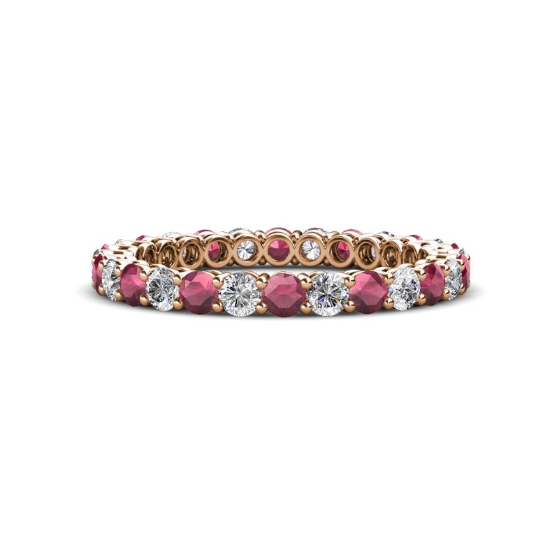Tiffany 2.40 mm Rhodolite Garnet and Diamond Eternity Band 