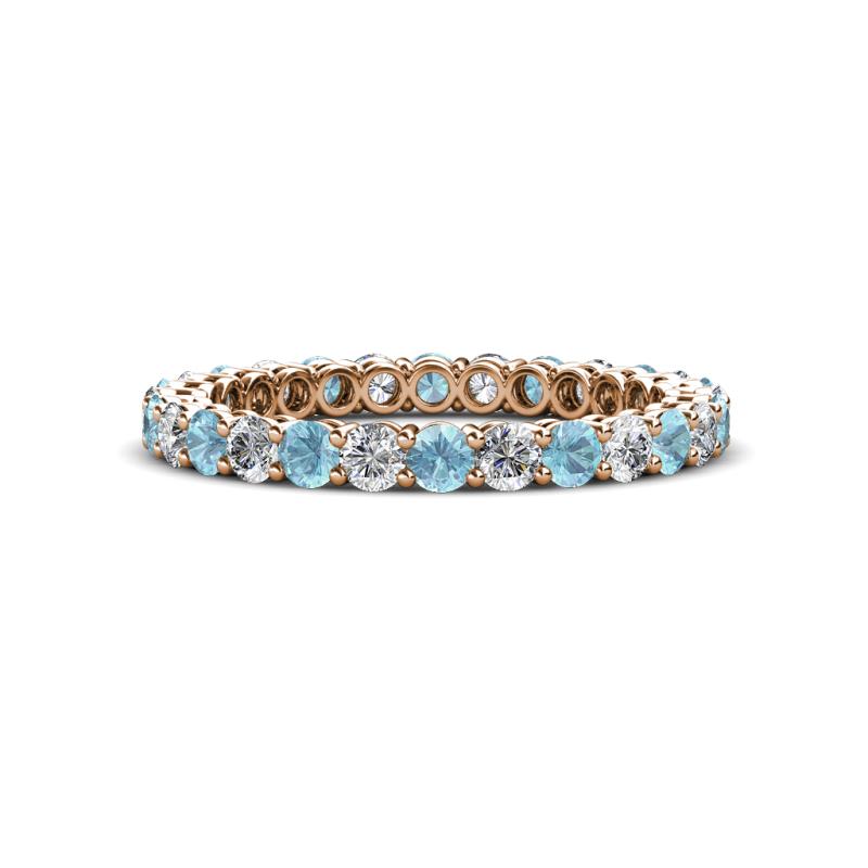 Tiffany 2.40 mm Aquamarine and Diamond Eternity Band 