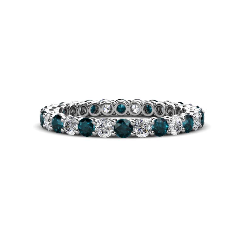 Tiffany 2.40 mm London Blue Topaz and Diamond Eternity Band 