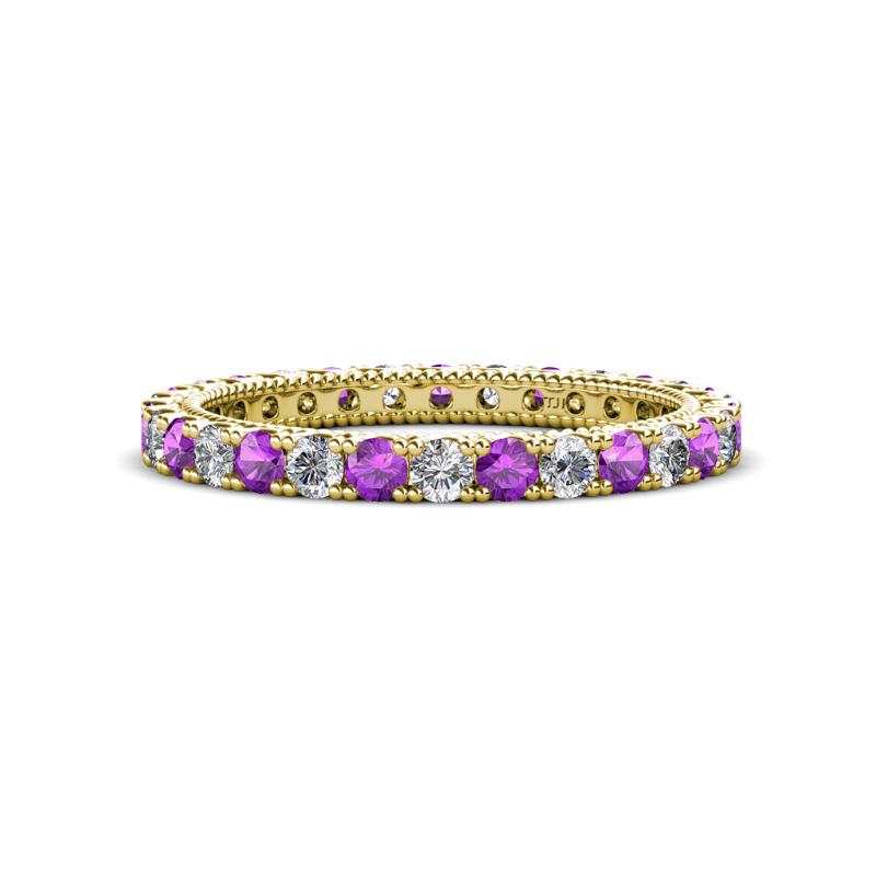 Ellen 2.40 mm Amethyst and Diamond Eternity Band 