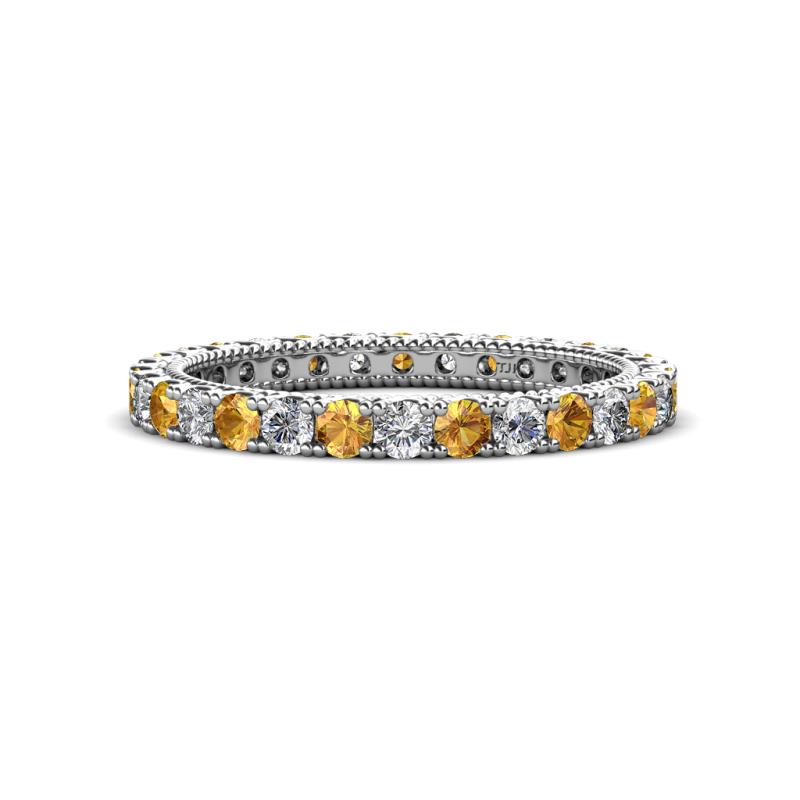 Ellen 2.40 mm Citrine and Diamond Eternity Band 