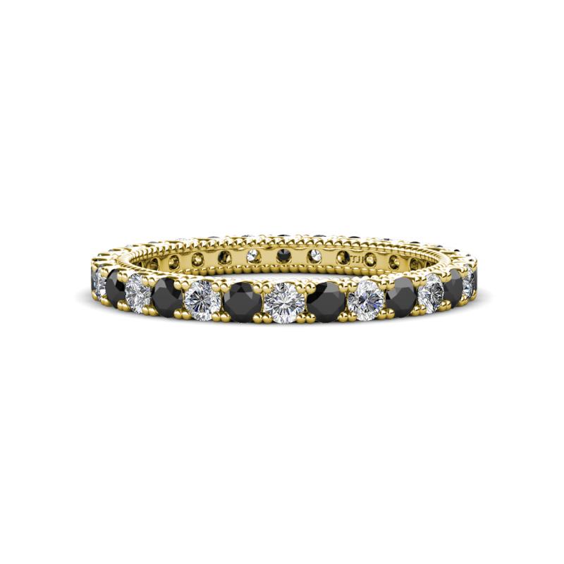 Ellen 2.40 mm Black and White Diamond Eternity Band 