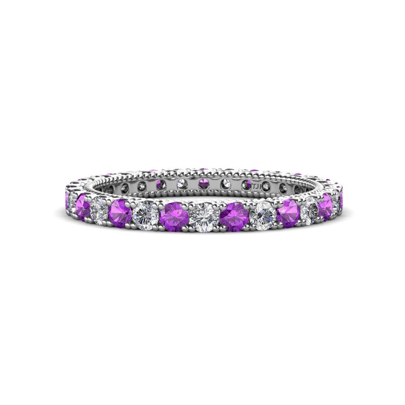 Ellen 2.40 mm Amethyst and Diamond Eternity Band 