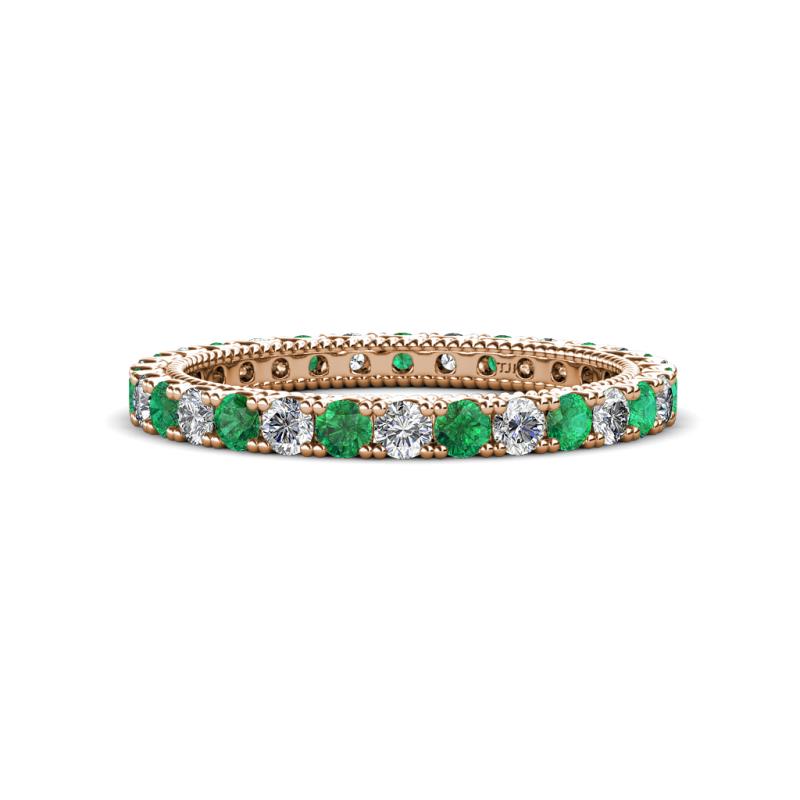 Ellen 2.40 mm Emerald and Diamond Eternity Band 