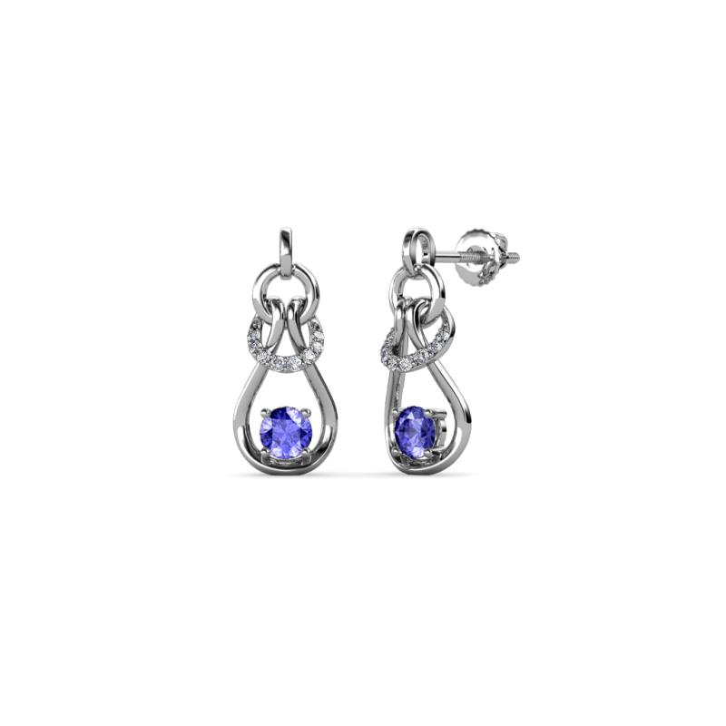 Lamisa Tanzanite and Diamond Love Knot Dangling Earrings 