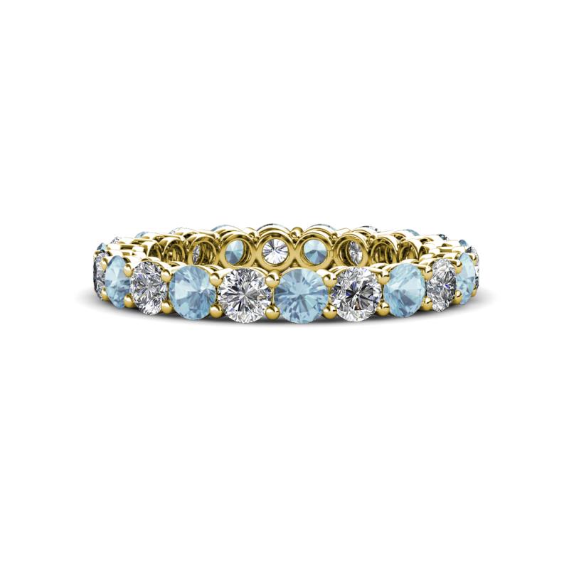 Tiffany 3.00 mm Aquamarine and Diamond Eternity Band 