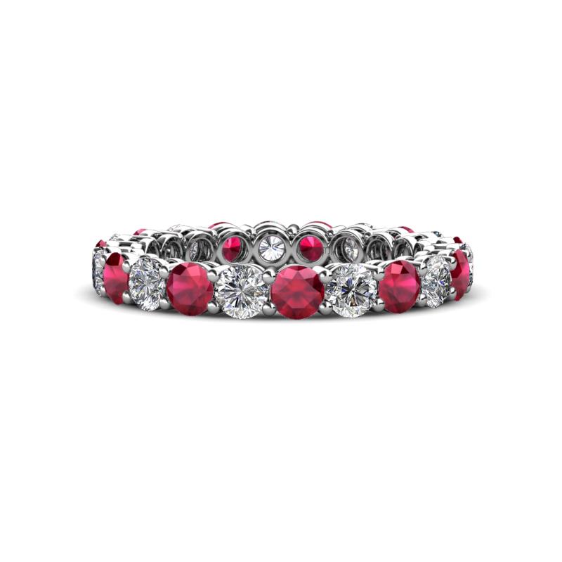 Tiffany 3.00 mm Ruby and Diamond Eternity Band 