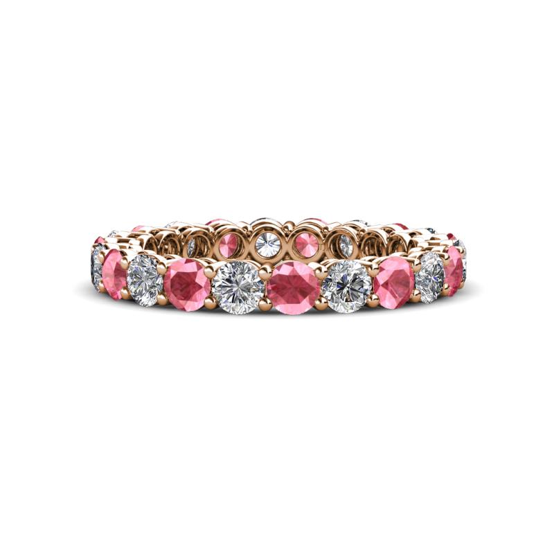 Tiffany 3.00 mm Pink Tourmaline and Diamond Eternity Band 