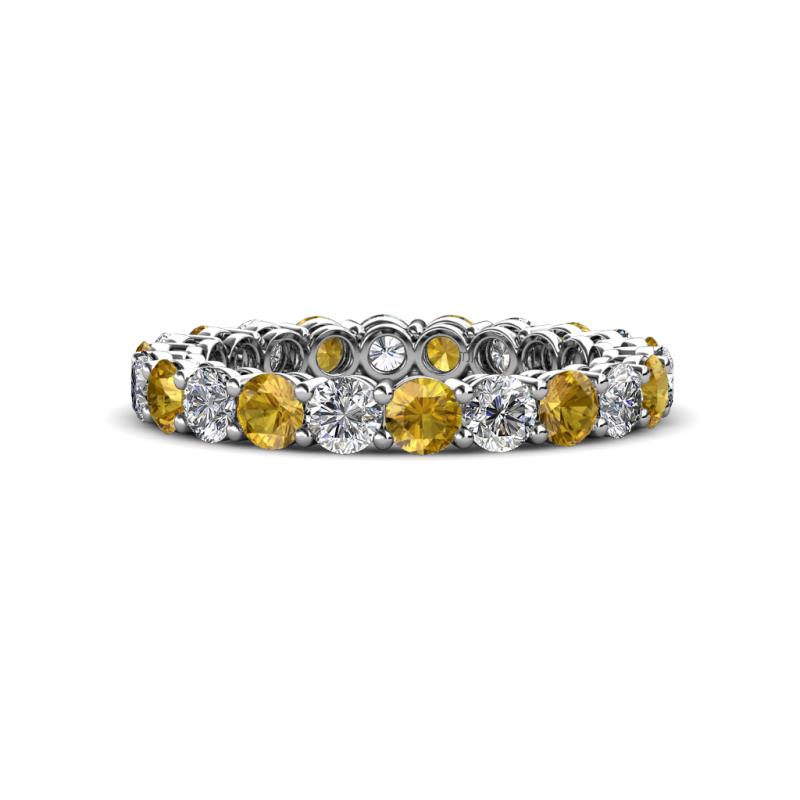 Tiffany 3.00 mm Citrine and Diamond Eternity Band 