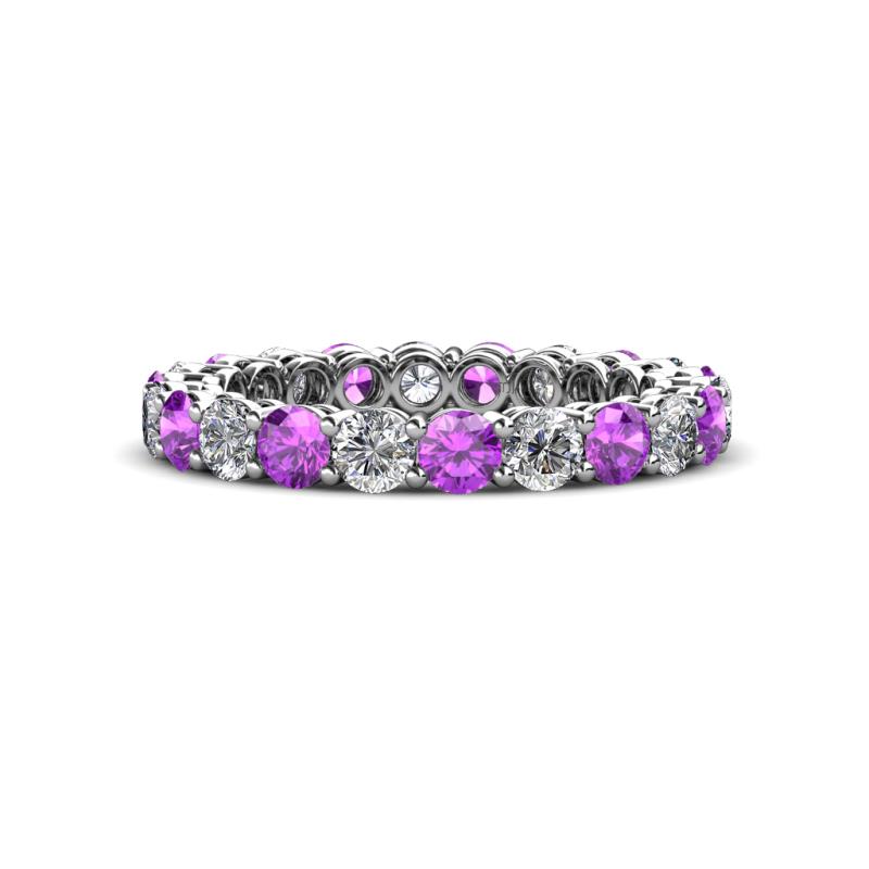 Tiffany 3.00 mm Amethyst and Diamond Eternity Band 