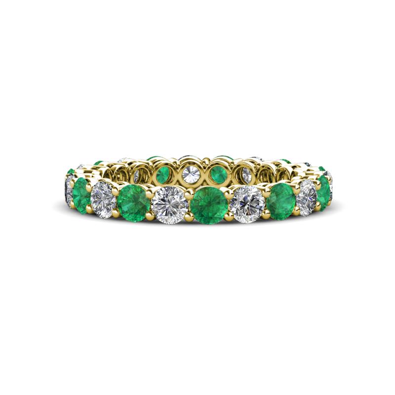 Tiffany 3.00 mm Diamond and Emerald Eternity Band 