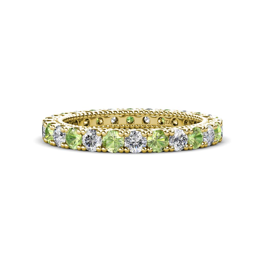 Ellen 2.70 mm Peridot and Diamond Eternity Band 
