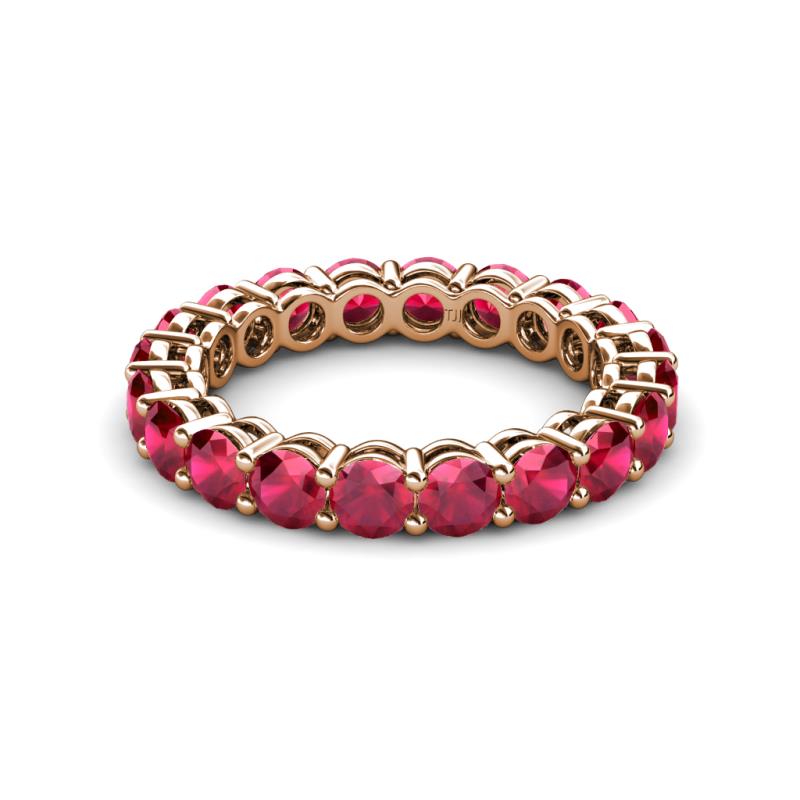 Ruby Side Gallery Shared Prong Womens Eternity Ring Stackable 3.15 ctw ...