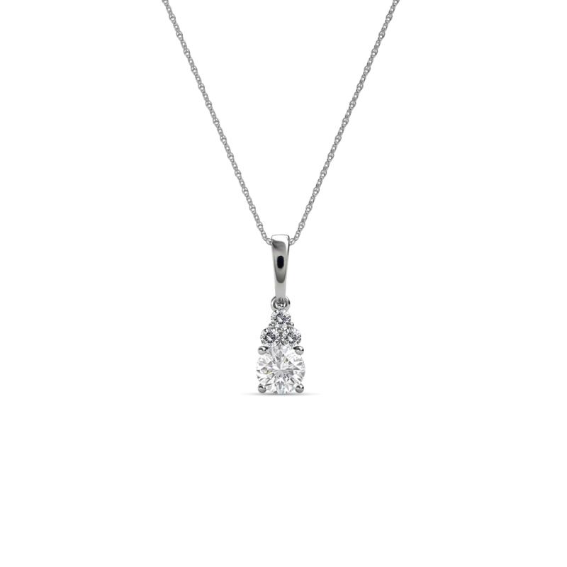 Ofra Round White Sapphire and Diamond Pendant 