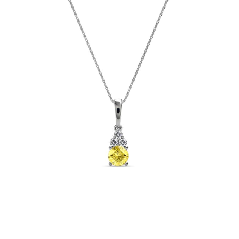 Ofra Round Yellow Sapphire and Diamond Pendant 