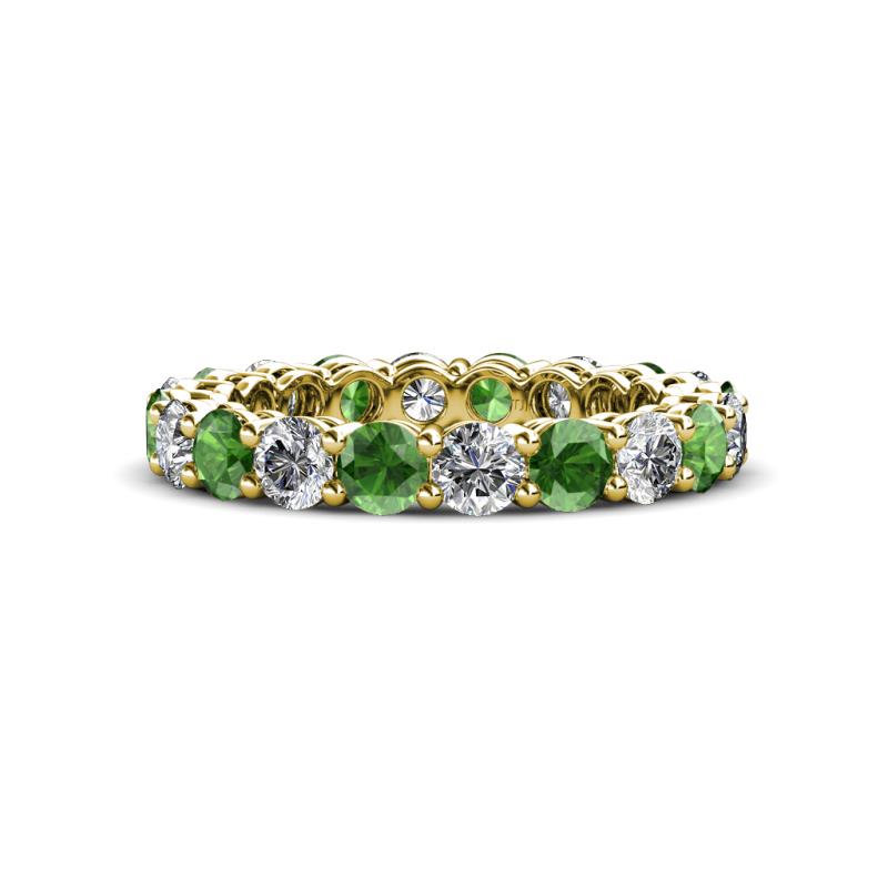 Tiffany 3.40 mm Green Garnet and Diamond Eternity Band 