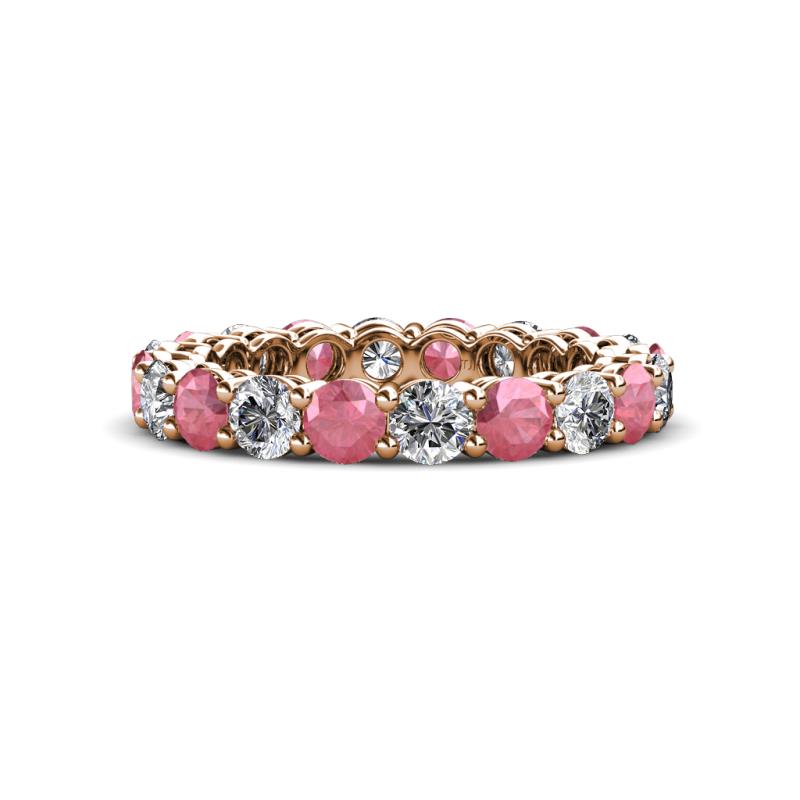 Tiffany 3.40 mm Pink Tourmaline and Diamond Eternity Band 