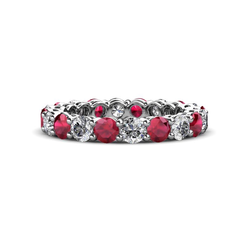 Tiffany 3.40 mm Ruby and Diamond Eternity Band 