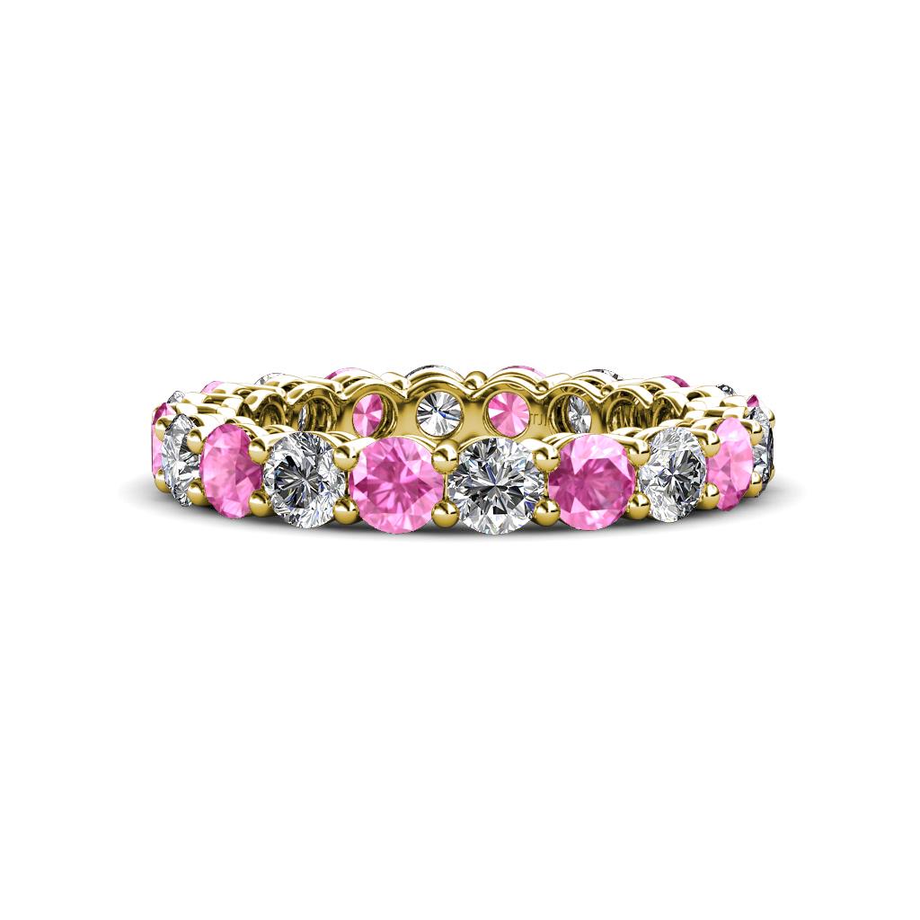 Tiffany 3.40 mm Diamond and Pink Sapphire Eternity Band 
