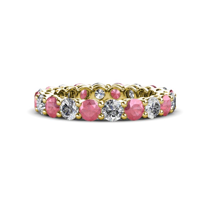 Tiffany 3.40 mm Diamond and Pink Tourmaline Eternity Band 