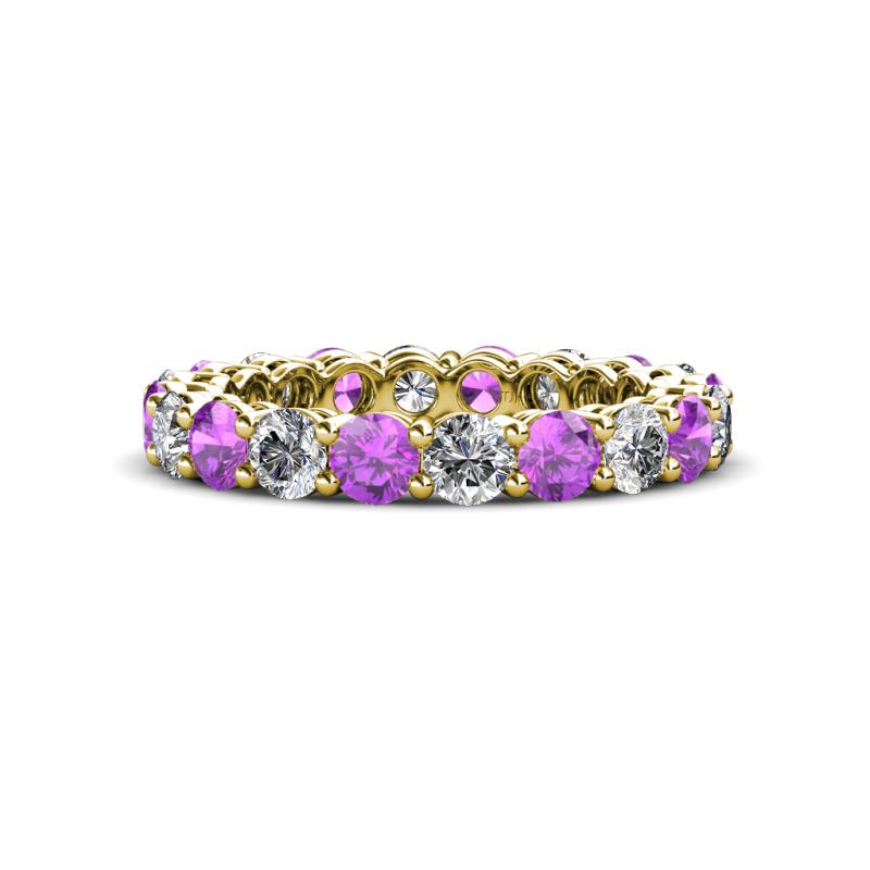 Tiffany 3.40 mm Diamond and Amethyst Eternity Band 