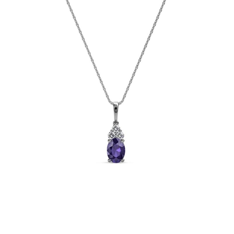 Clarice Iolite and Diamond Pendant 