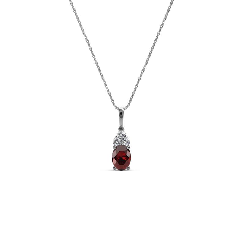 Clarice Red Garnet and Diamond Pendant 