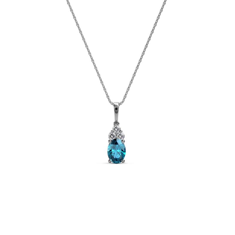 Clarice London Blue Topaz and Diamond Pendant 