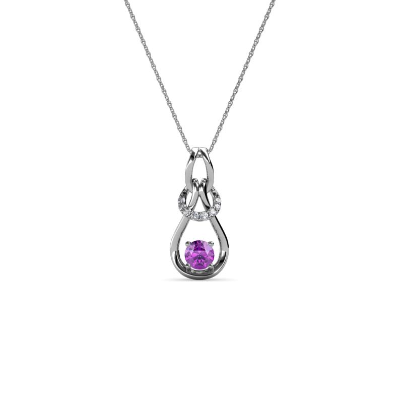 Neoma Amethyst and Diamond Love Knot Slider Pendant 