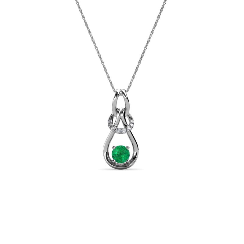 Neoma Emerald and Diamond Love Knot Slider Pendant 