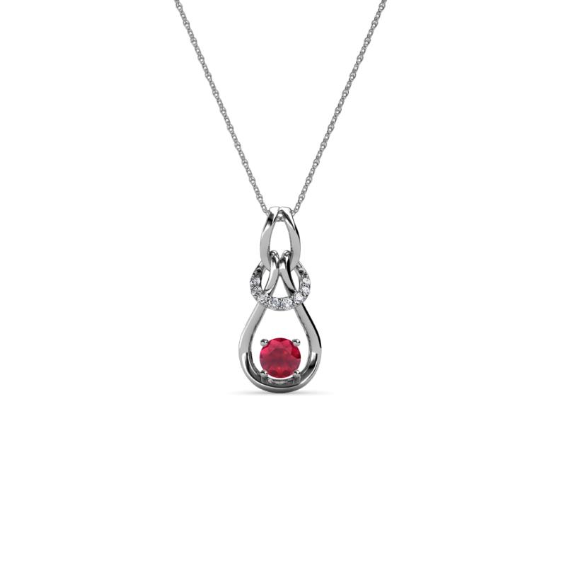 Neoma Ruby and Diamond Love Knot Slider Pendant 