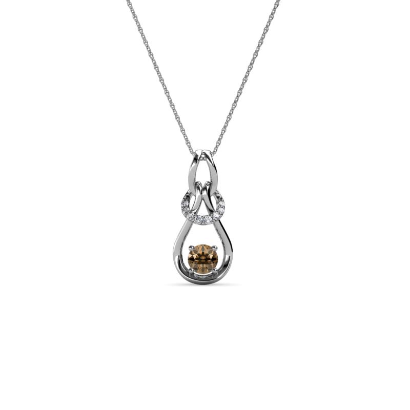Neoma Smoky Quartz and Diamond Love Knot Slider Pendant 