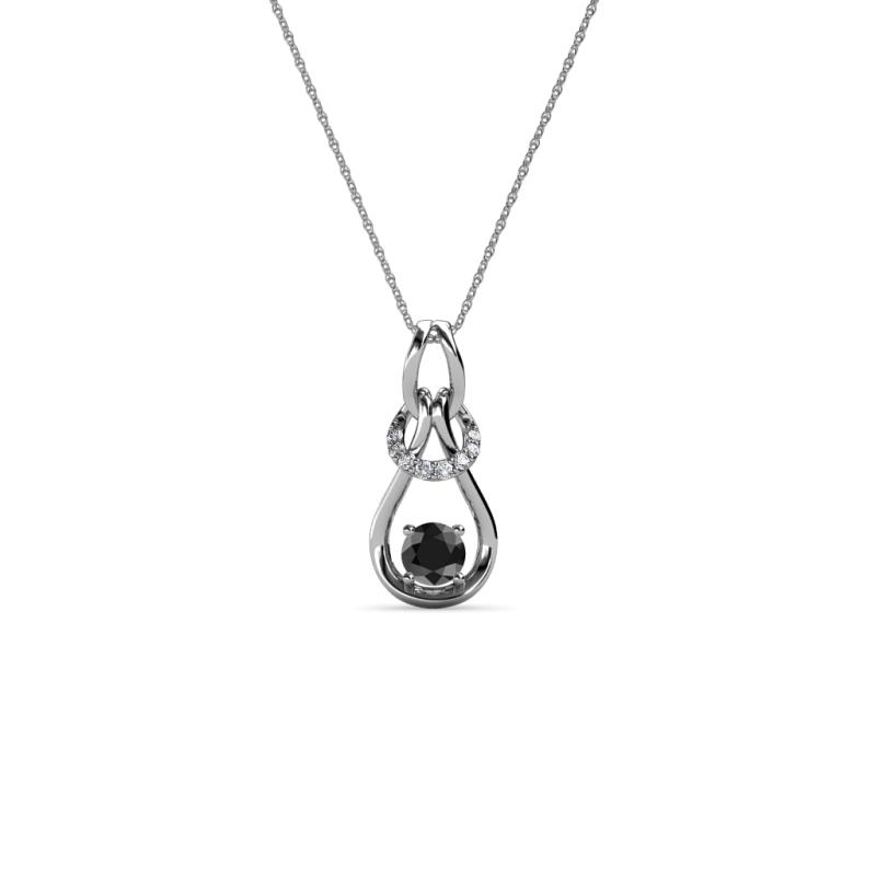 Neoma Black and White Diamond Love Knot Slider Pendant 
