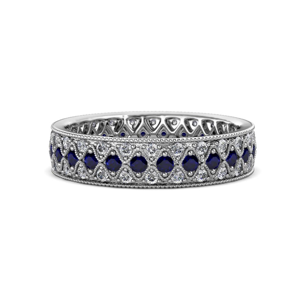 Cailyn Blue Sapphire Three Row Eternity Band 