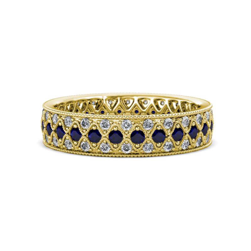Cailyn Blue Sapphire Three Row Eternity Band 