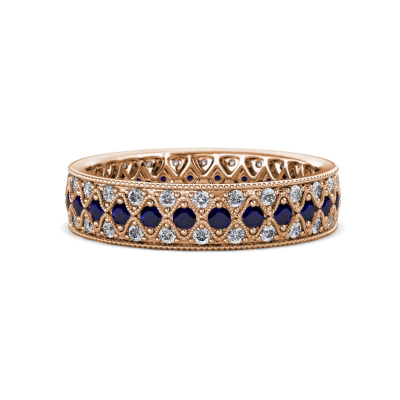 Cailyn Blue Sapphire Three Row Eternity Band 