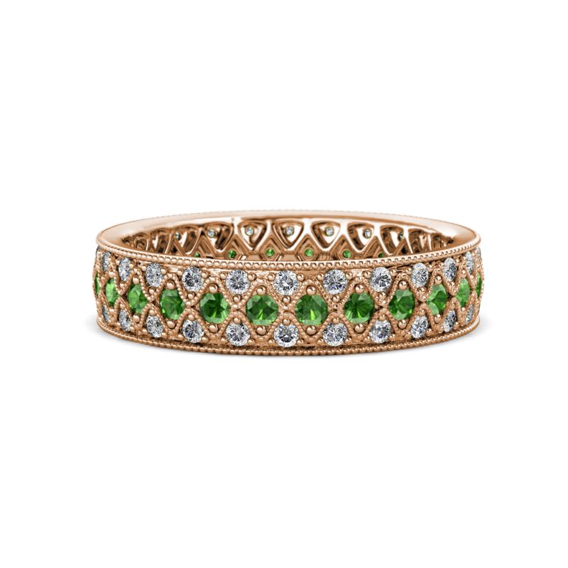 Cailyn Green Garnet Three Row Eternity Band 